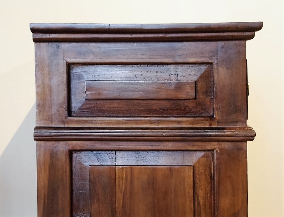 Reclaimed Teak Curved Leg with Floral Brass Hardware Gado Gado