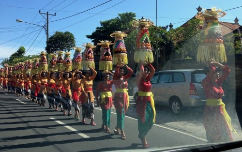 Procession of Balinese Women with Offerings