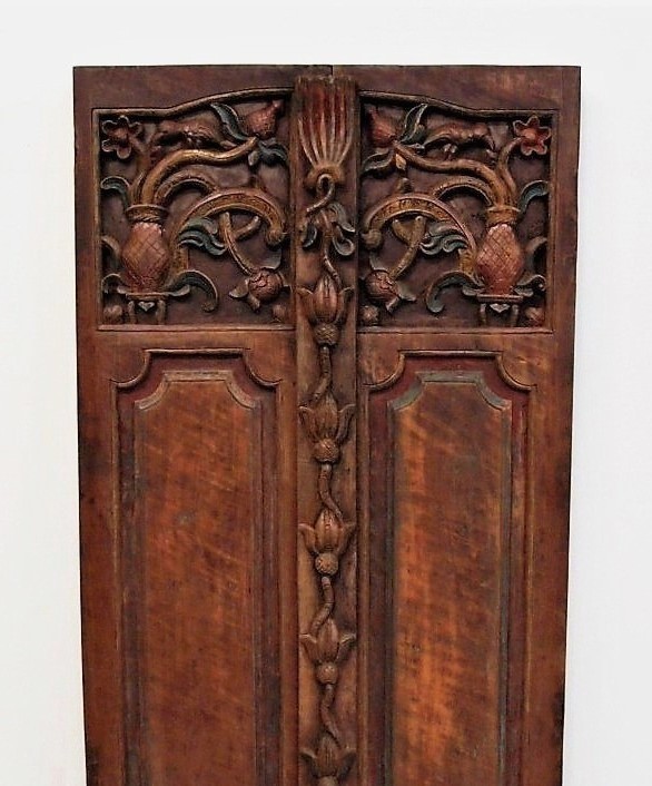 Old Carved Teak Door Panel