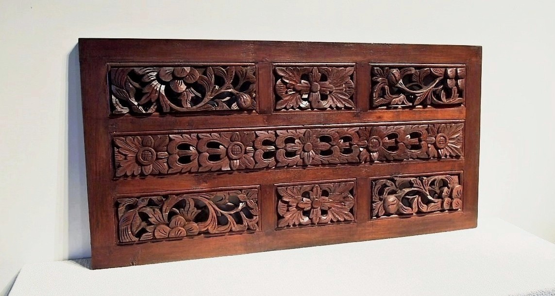 Old Carved Teak Panels in Frame G
