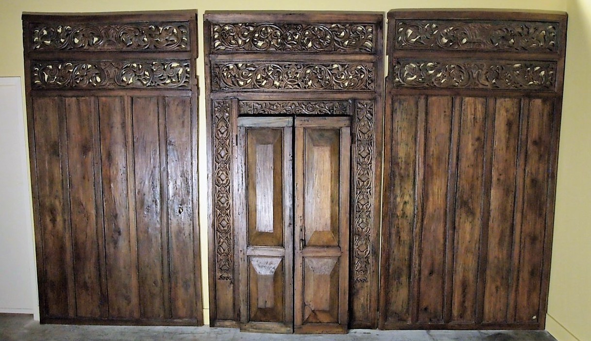 Old Indonesian Door with Wall Panels