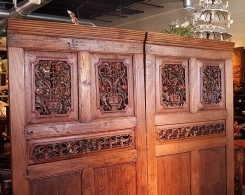 Old Carved Teak Architectural Panels from Java