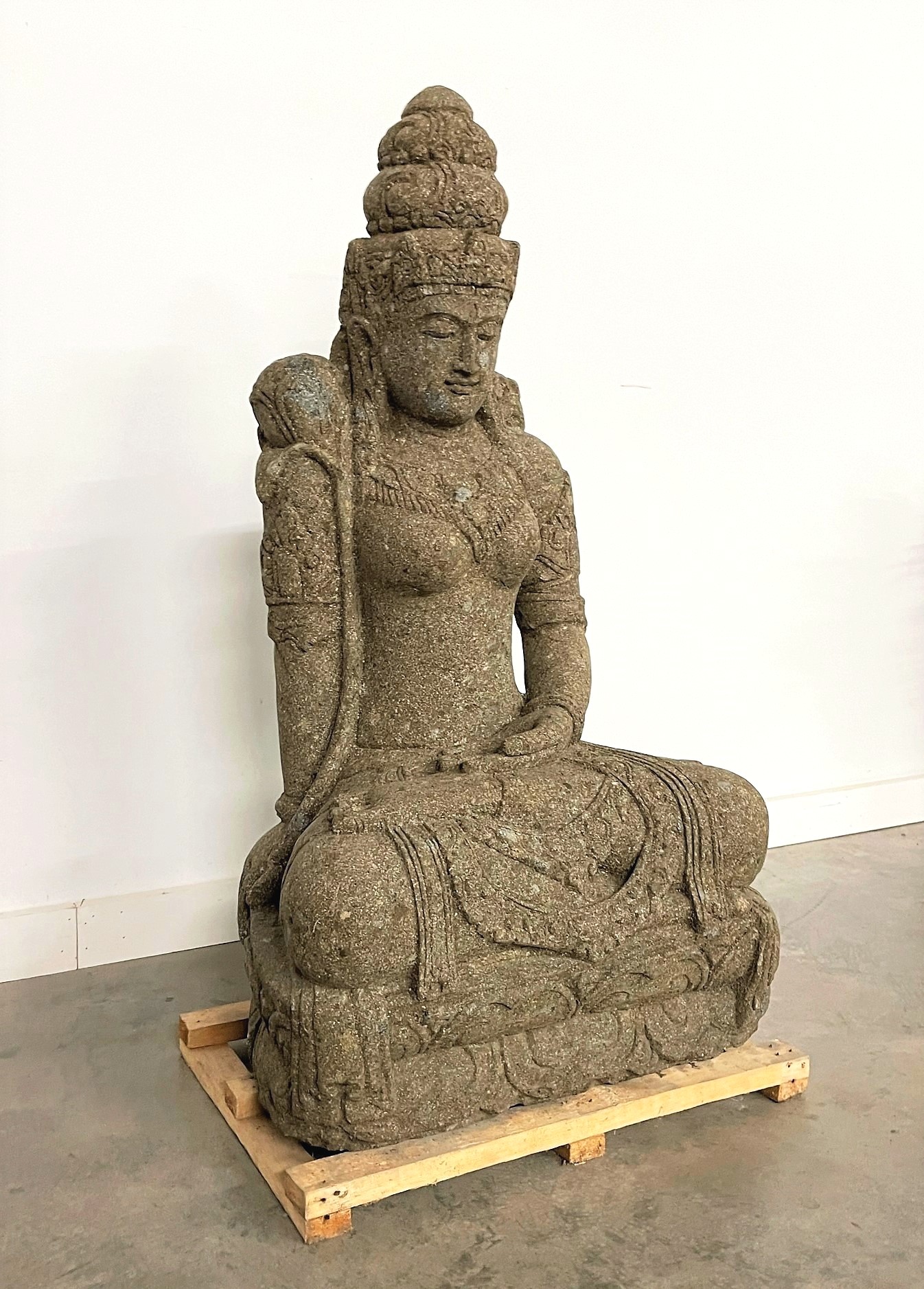 Large Carved Stone Tara Statue