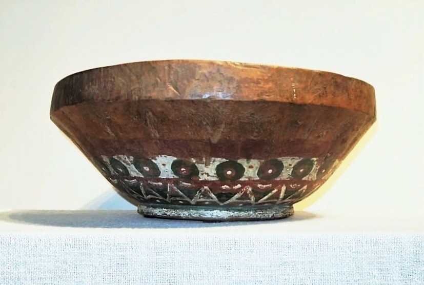 Large Old Hand Hewn Bowl