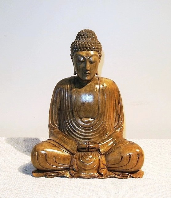 Meditating Buddha Balinese Wood Carving Statue