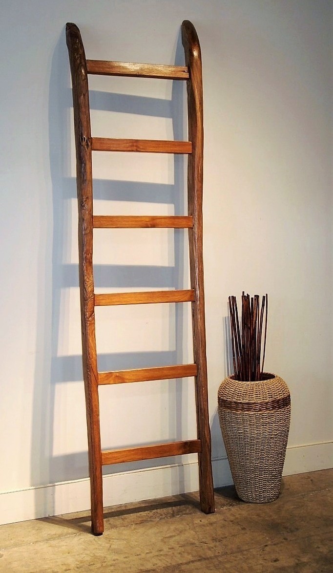 Reclaimed Teak Decorative Ladder from Old Plows 1