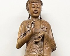 Large Hand Carved Wood Buddha Statue