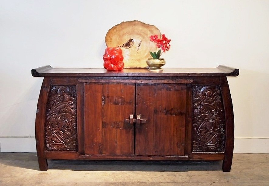 Hand Carved Indonesian Sideboard