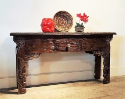 Bali Carved Leg Console Table