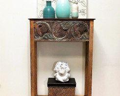 Small Reclaimed Teak Carved Console Table