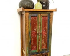 Distressed Painted Reclaimed Teak Asian Cabinet