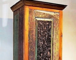 Distressed Painted Tall Bali Cabinet