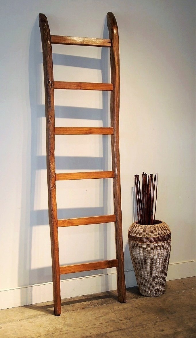 Reclaimed Teak Decorative Ladder from Old Plows 1