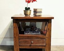 Open Shelf Side Table with Drawer