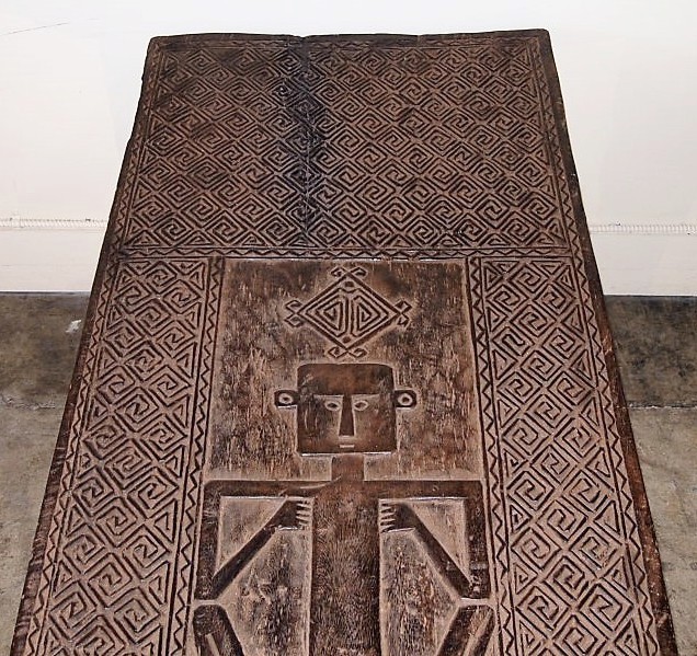 Hand Carved Solid Slab Tribal Coffee Table