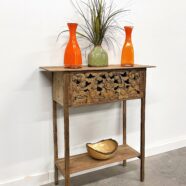 Carved Artisan Entry Console Table