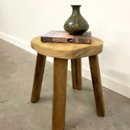 Rustic Wood Side Table Stool