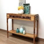 Artisan Console Table with Old Carved Panels at Gado Gado Furniture Artisan Console Table with Old Carved Panels at Gado Gado Furniture