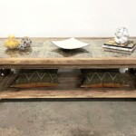 Organic Modern Reclaimed Teak Carved Coffee Table from Gado Gado Organic Modern Reclaimed Teak Carved Coffee Table from Gado Gado