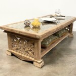 Organic Modern Carved Teak Coffee Table from Gado Gado Organic Modern Carved Teak Coffee Table from Gado Gado
