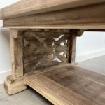 Organic Modern Reclaimed Teak Carved Coffee Table