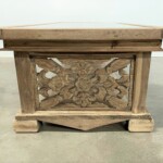 Organic Modern Carved Teak Coffee Table