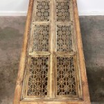 Organic Modern Reclaimed Teak Carved Coffee Table from Gado Gado