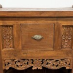 Reclaimed Teak Carved Indonesian Side Table with Drawer