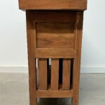Reclaimed Teak Carved Indonesian Side Table with Drawer
