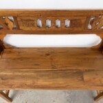 Vintage Panel Reclaimed Wood Carved Bench from Gado Gado