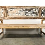 Carved Whitewashed Reclaimed Wood Bench from Gado Gado Furniture Carved Whitewashed Reclaimed Wood Bench from Gado Gado Furniture