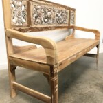Carved Whitewashed Reclaimed Wood Bench from Gado Gado Furniture Carved Whitewashed Reclaimed Wood Bench from Gado Gado Furniture