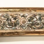 Carved Whitewashed Reclaimed Wood Bench from Gado Gado Furniture