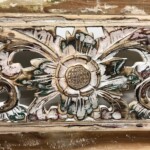 Carved Whitewashed Reclaimed Wood Bench from Gado Gado Furniture Carved Whitewashed Reclaimed Wood Bench from Gado Gado Furniture