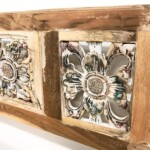 Carved Whitewashed Reclaimed Wood Bench from Gado Gado Furniture