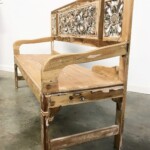 Carved Whitewashed Reclaimed Wood Bench from Gado Gado Furniture Carved Whitewashed Reclaimed Wood Bench from Gado Gado Furniture