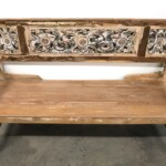 Carved Whitewashed Reclaimed Wood Bench from Gado Gado Furniture Carved Whitewashed Reclaimed Wood Bench from Gado Gado Furniture