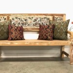 Carved Whitewashed Reclaimed Wood Bench from Gado Gado Furniture Carved Whitewashed Reclaimed Wood Bench from Gado Gado Furniture
