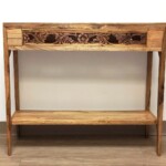 Artisan Console Table with Old Carved Panels from Gado Gado Artisan Console Table with Old Carved Panels from Gado Gado