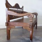 Intricately Carved Indonesian Bench Reclaimed Teak from Gado Gado