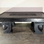 Large Single Slab Carved Tribal Coffee Table Large Single Slab Carved Tribal Coffee Table