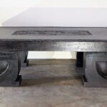 Large Single Slab Carved Tribal Coffee Table Large Single Slab Carved Tribal Coffee Table