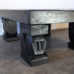 Large Single Slab Carved Tribal Coffee Table