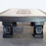 Large Single Slab Carved Tribal Coffee Table Large Single Slab Carved Tribal Coffee Table