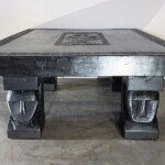 Large Single Slab Carved Tribal Coffee Table Large Single Slab Carved Tribal Coffee Table