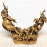 Roaring Elephants Balinese Wood Carving from Gado Gado Roaring Elephants Balinese Wood Carving from Gado Gado