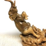 Roaring Elephants Balinese Wood Carving from Gado Gado