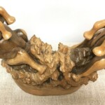 Roaring Elephants Balinese Wood Carving from Gado Gado