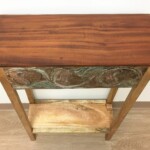 Small Reclaimed Teak Carved Console Table from Gado Gado