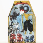 Vintage Painted Wayang Kris Panel from Java Vintage Painted Wayang Kris Panel